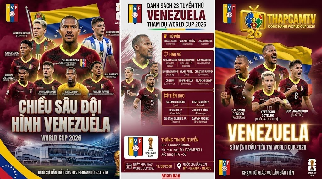 Đội Hình Venezuela 2026: Phân Tích Cú Sẩy Chân Trước Thềm World Cup & Bức Tranh Chiến Thuật