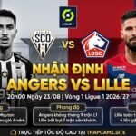 Bìa nhận định bóng đá Angers vs Lille vòng 1 Ligue 1 2026/27, phân tích lực lượng và đội hình dự kiến cùng Thập Cẩm TV.